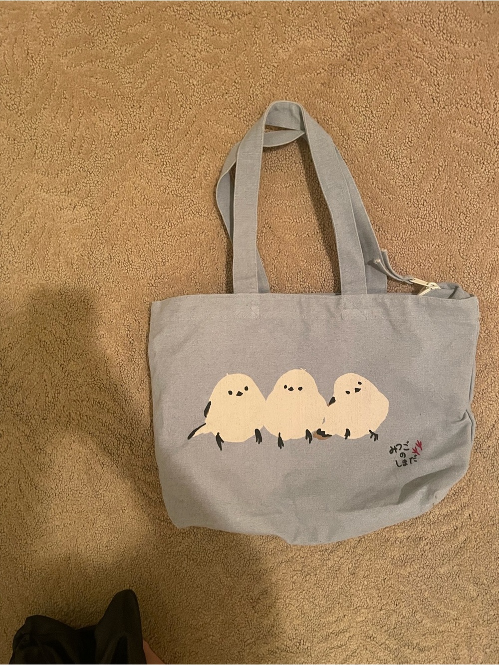 Cute Beige Bird Canvas Tote Bag for Pets Bird Lovers
